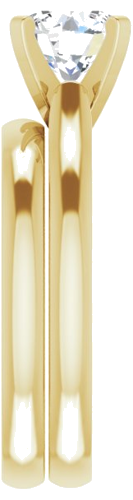 Sužadėtuvių Žiedas „Solitaire“ 585 Geltonojo Aukso Round 7mm (8)