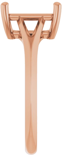 14K Rose 9x7 mm Emerald Solitaire Engagement Ring Mounting (4)