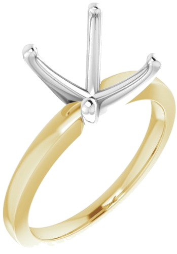 14K Yellow White 11x9 mm Oval Solitaire Engagement Ring Mounting (1)