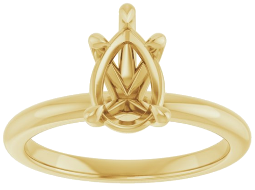Sužadėtuvių Žiedas 585 Geltonojo Aukso Pear Shape 9mm x 6mm (3)