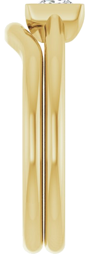 Sužadėtuvių Žiedas „Half Bezel Solitaire“ 585 Geltonojo Aukso Square 4mm (9)