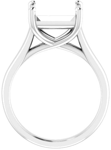 14K White 9 mm Square Solitaire Engagement Ring Mounting (2)