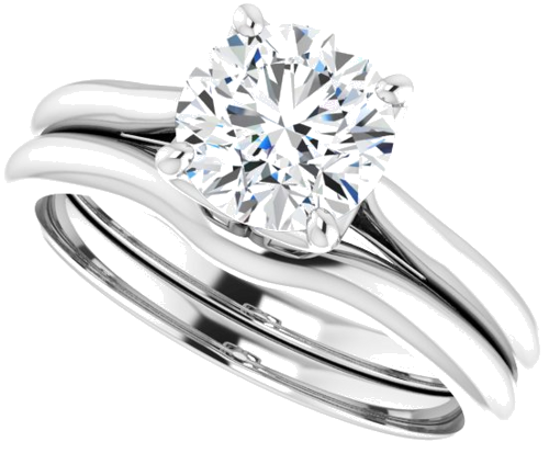 14K White  7 mm Round Solitaire Engagement Ring Mounting (10)