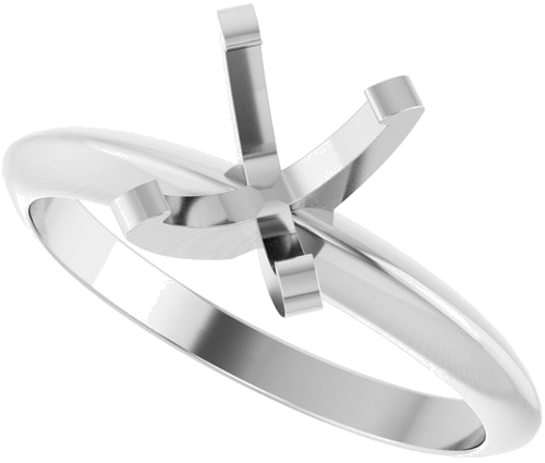 14K White 7.7x5.7 mm Oval Solitaire Engagement Ring Mounting (5)