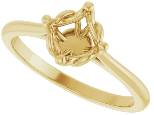 14K Yellow 6.5 mm Round Solitaire Engagement Ring Mounting (5)