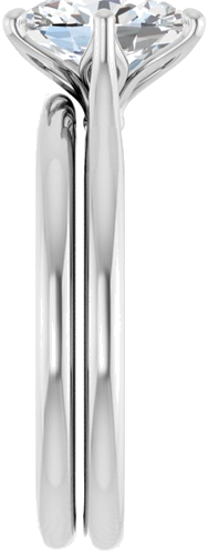 Sužadėtuvių Žiedas „Solitaire“ 585 Baltojo Aukso Oval 9mm x 7mm (9)
