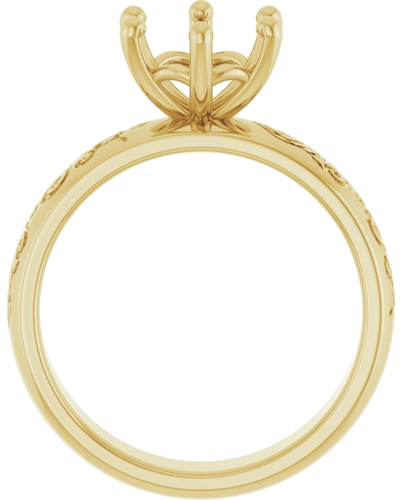 14K Yellow 8 mm Round Solitaire Engagement Ring Mounting (2)