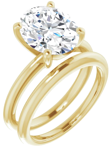 Sužadėtuvių Žiedas „Solitaire“ 750 Geltonojo Aukso Oval 11mm x 9mm (6)