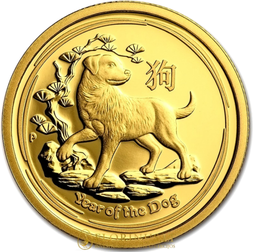 2018 Šuns metai, Australija Lunar 1/4 oz auksinė moneta (1)