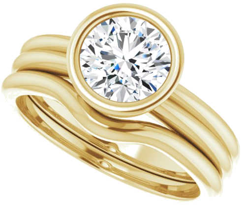 14K Yellow 7 mm Round Engagement Ring Mounting (10)