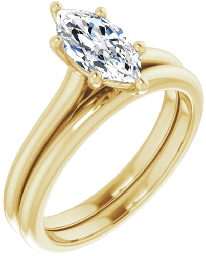 Sužadėtuvių Žiedas „Solitaire“ 585 Geltonojo Aukso Marquise 10mm x 5mm (6)