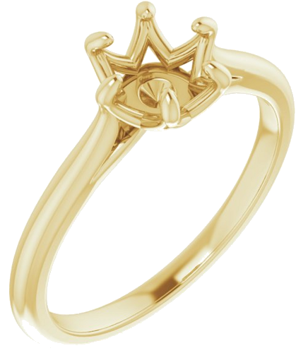 Sužadėtuvių Žiedas „Solitaire“ 585 Geltonojo Aukso Round 6.5mm (1)