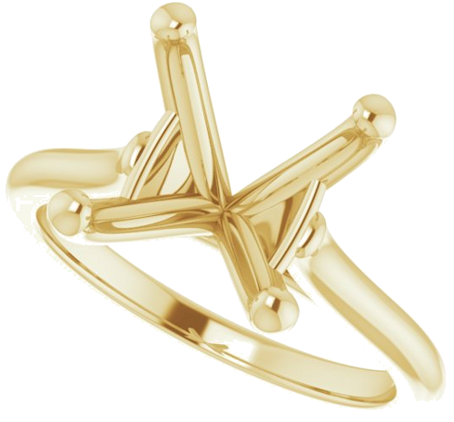 Sužadėtuvių Žiedas „Solitaire“ 585 Geltonojo Aukso Cushion 10mm (5)