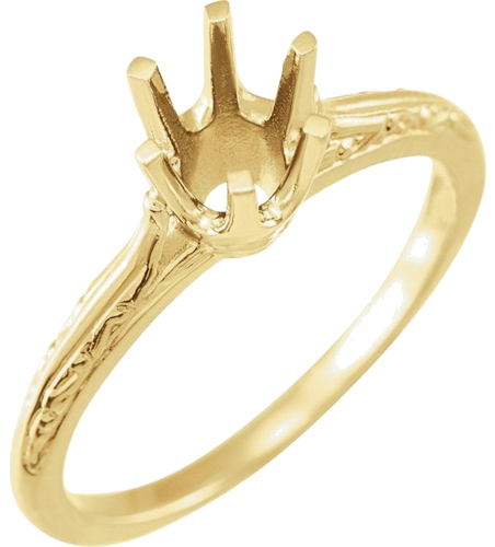 Sužadėtuvių Žiedas „Solitaire“ 585 Geltonojo Aukso Round 5.8mm (1)