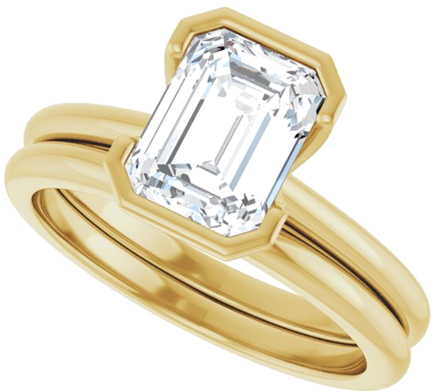 Sužadėtuvių Žiedas „Solitaire“ 585 Geltonojo Aukso Emerald 8mm x 6mm (10)