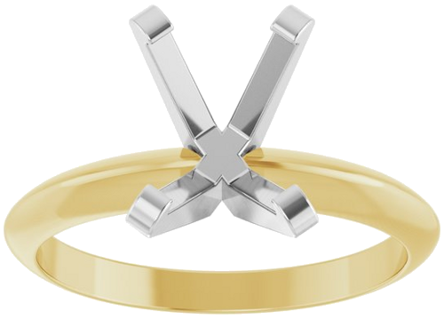 14K Yellow White 8x6 mm Emerald Solitaire Engagement Ring Mounting (3)