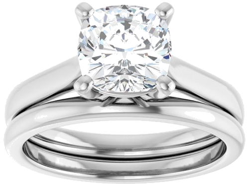 Sužadėtuvių Žiedas „Solitaire“ 950 Platinos Cushion 7mm (8)