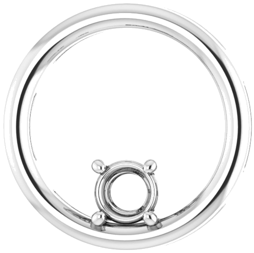 Sterling Silver  4.4 mm Round Pendant Mounting (1)