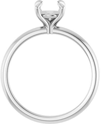 10K White  6.5 mm Round Solitaire Engagement Ring Mounting (2)