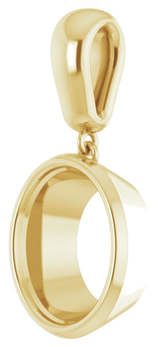 14K Yellow  12x10 mm Oval Pendant Mounting (2)