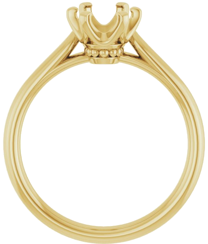 14K Yellow 8x6 mm Oval Solitaire Engagement Ring Mounting (2)