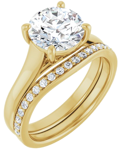 14K Yellow 8.2 mm Round Solitaire Engagement Ring Mounting (6)