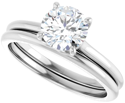 14K White  6.5 mm Round Solitaire Engagement Ring Mounting (10)