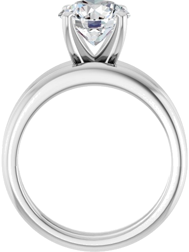 Sterling Silver  8.2 mm Round Solitaire Engagement Ring Mounting (7)