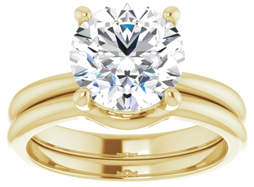 Sužadėtuvių Žiedas „Solitaire“ 585 Geltonojo Aukso Round 8.8mm (8)