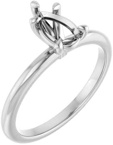 14K White 8x5 mm Pear Solitaire Engagement Ring Mounting (1)
