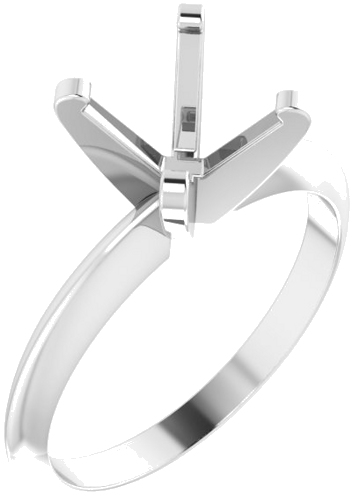 14K White 7.3-7.7 mm Round 4-Prong Solitaire Engagement Mounting (1)