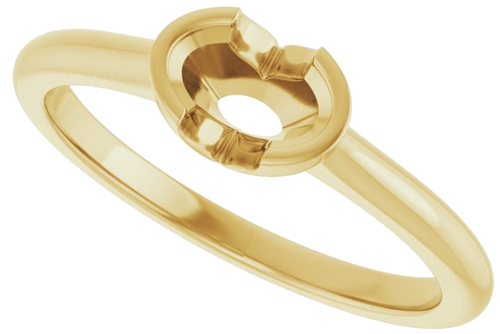 Sužadėtuvių Žiedas „Half Bezel Solitaire“ 585 Geltonojo Aukso Oval 6mm x 4mm (5)