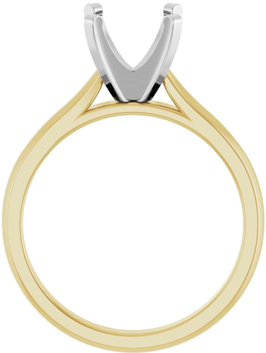 14K Yellow White 8.2 mm Round Solitaire Engagement Ring Mounting (2)