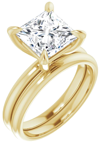 14K Yellow  8x8 mm Square Solitaire Engagement Ring Mounting (6)