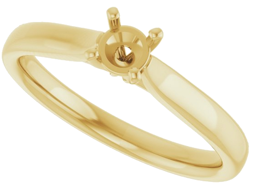 14K Yellow 4.1 mm Round Engagement Ring Mounting (5)