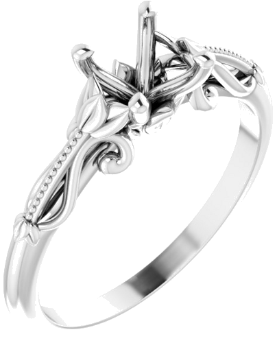 Sužadėtuvių Žiedas „Sculptural-Inspired Solitaire“ 585 Baltojo Aukso Round 5.8mm (1)