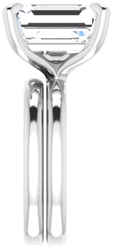 14K White  12x10 mm Emerald Solitaire Engagement Ring Mounting (9)