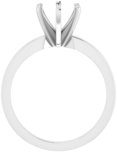 14K White 9x7 mm Oval Solitaire Engagement Ring Mounting (2)