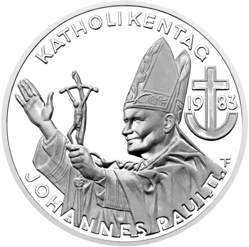 500 шиллингов Папа Иоанн Павел II 1983 Австрия серебряная монета (1)
