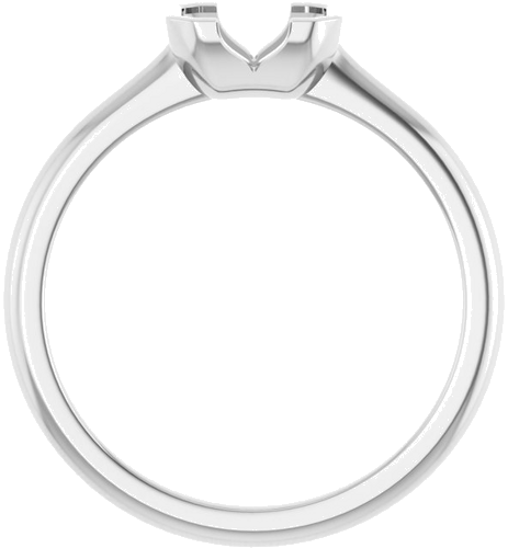 14K White 6x4 mm Emerald Solitaire Engagement Ring Mounting (2)