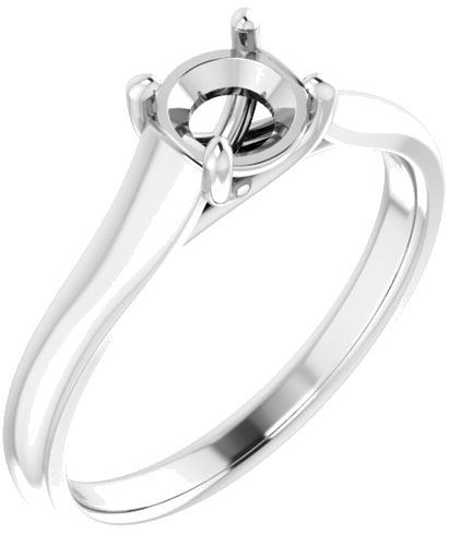 14K White 5.5 mm Round Solitaire Engagement Ring Mounting (1)