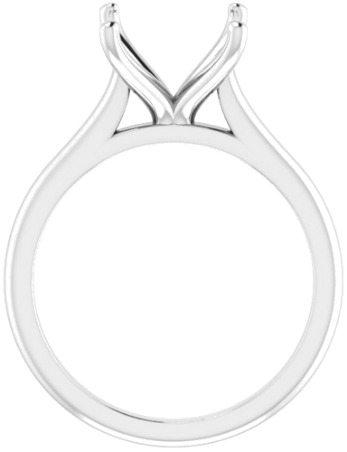 18K White 7.5 mm Square Solitaire Engagement Ring Mounting (2)