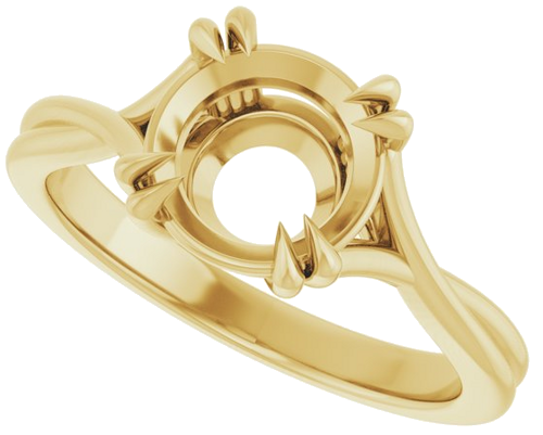 Sužadėtuvių Žiedas „Solitaire“ 585 Geltonojo Aukso Round 8.2mm (5)