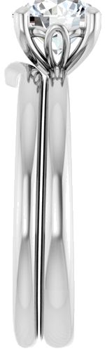 Sužadėtuvių Žiedas „Solitaire“ 585 Baltojo Aukso Round 6.5mm (9)
