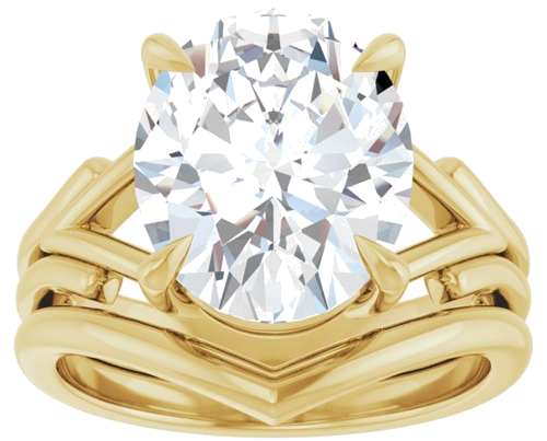 Sužadėtuvių Žiedas „Solitaire“ 750 Geltonojo Aukso Oval 12mm x 10mm (8)