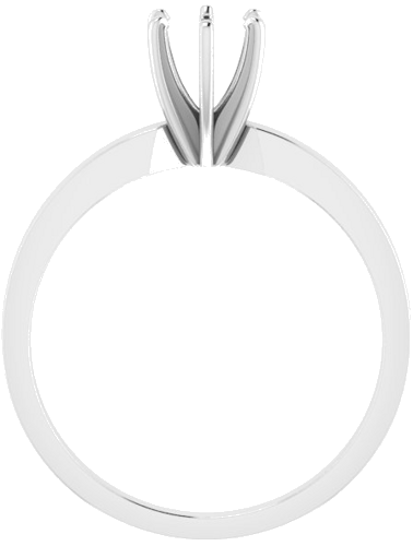 14K White 5.4-5.7 mm Round 6-Prong Solitaire Engagement Ring Mounting (2)