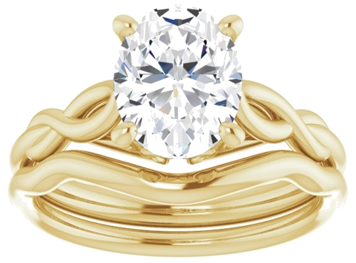 14K Yellow  9x7 mm Oval Solitaire Engagement Ring Mounting (8)