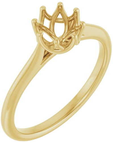 14K Yellow 5.8 mm Round Solitaire Engagement Ring Mounting (1)