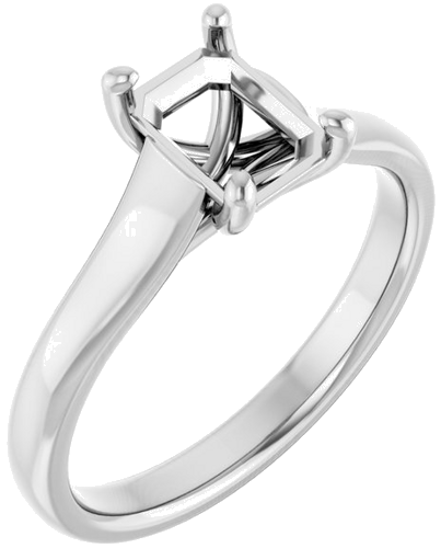 Sužadėtuvių Žiedas „Solitaire“ 585 Baltojo Aukso Emerald 7mm x 5mm (1)