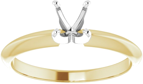14K Yellow White 5-5.3 mm Round 4-Prong Light Solitaire Ring Mounting (3)